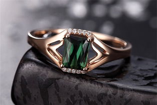 珂蘭鉆石白18k金天然碧璽定制鉆石戒指