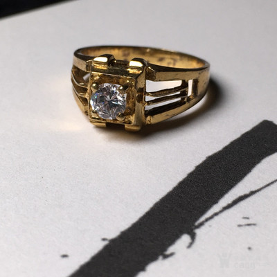 幾十年海外回流 鋯石鑲嵌鎏金戒指_幾十年海外回流 鋯石鑲嵌鎏金戒指價(jià)格_幾十年海外回流 鋯石鑲嵌鎏金戒指圖片_來自藏友一鋪美玉_珠寶_地?cái)偨灰譥華夏收藏網(wǎng) cang.com